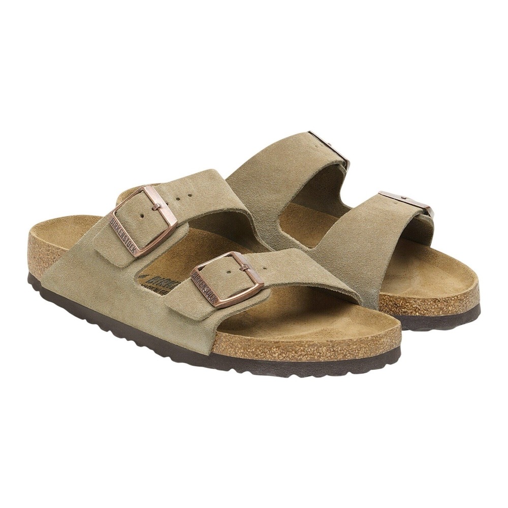 Birkenstock Arizona Suede Taupe Sandals EU 41 L10 M8 Regular Fit Slide 051461 - Picture 2 of 5